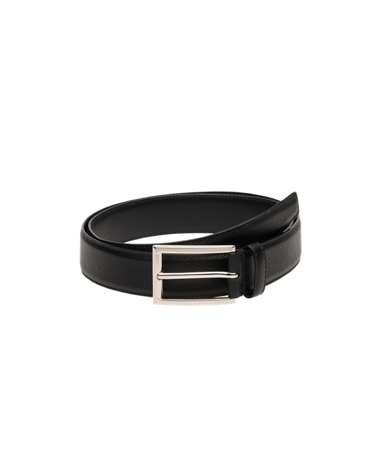 Prada Saffiano Kozene Belt Čierne | NCMEZD451