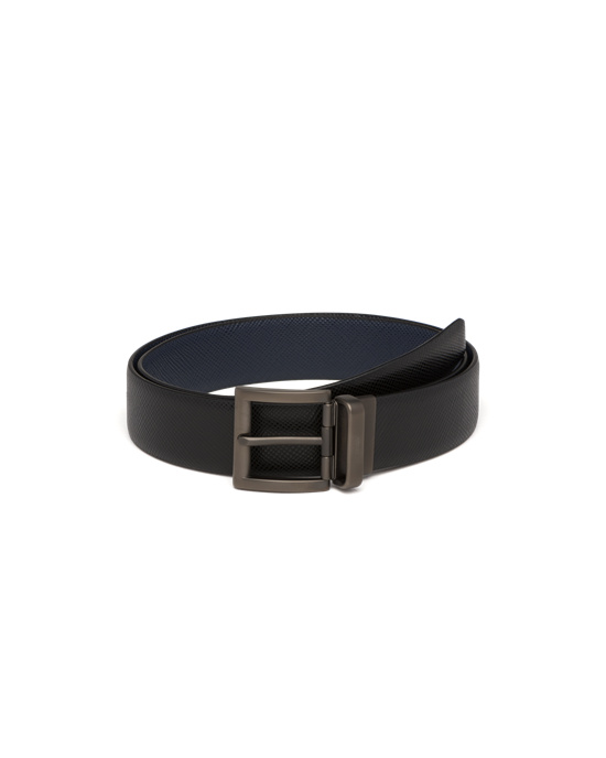 Prada Saffiano Kozene Reversible Belt Čierne Modre | TPIDMC547