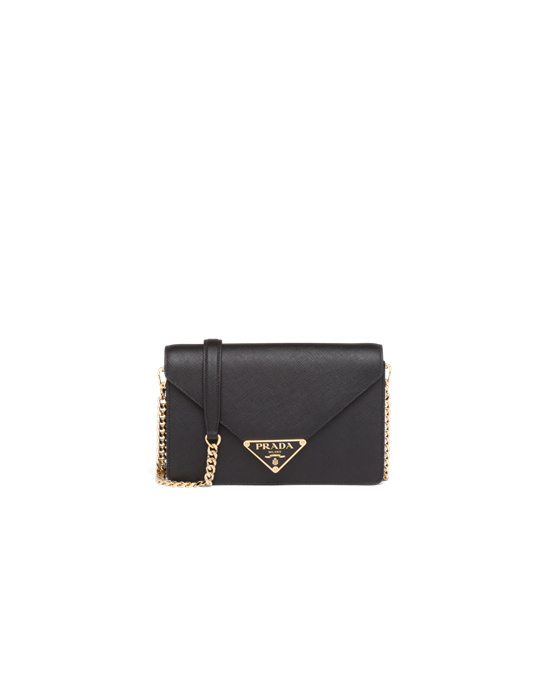 Prada Saffiano Kozene Shoulder Bag Čierne | DPJBIA346