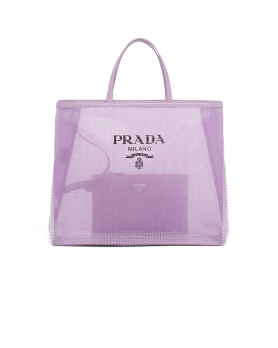 Prada Sequined Mesh Tote Bag Lily | VFHRSB942