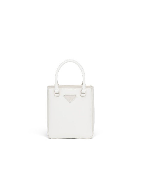 Prada Small Brushed Kozene Tote Biele | YQZOLS294