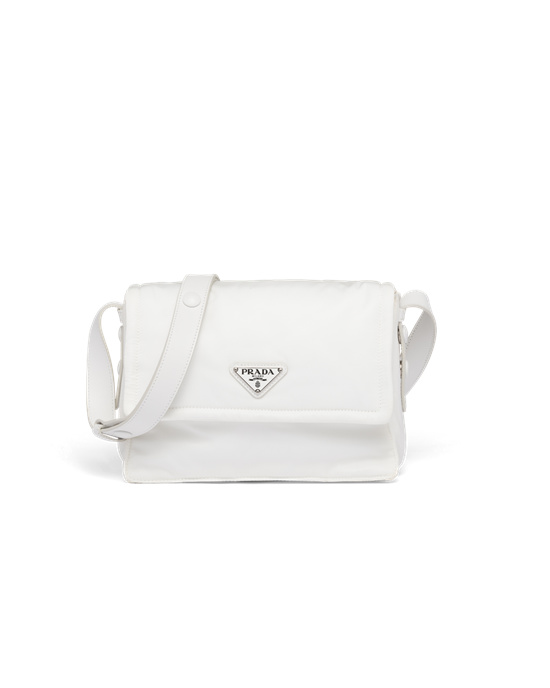 Prada Small Padded Re-nylon Shoulder Bag Biele | FOWPEY027