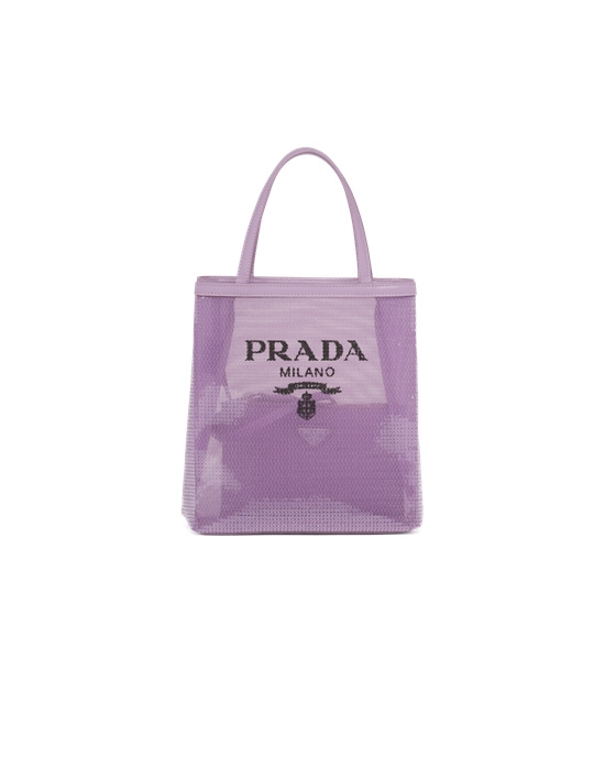 Prada Small Sequined Mesh Tote Bag Lily | DTMFEL217