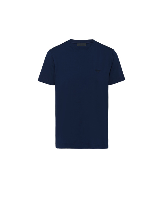 Prada Stretch Bavlnene T-shirt Námornícka Modrá | BEZUXD921