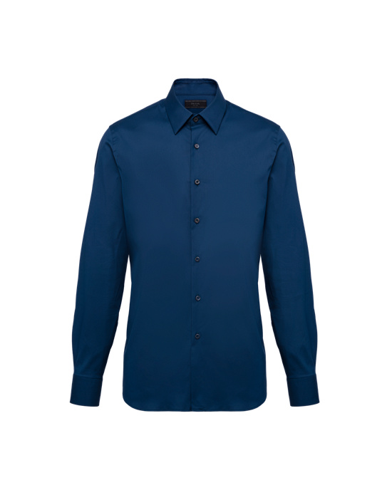 Prada Stretch Poplin Shirt Denim | HTDEUQ359