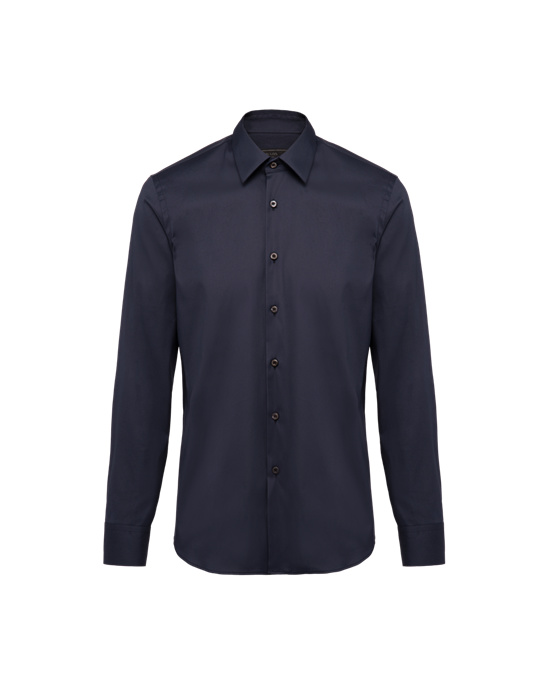 Prada Stretch Poplin Shirt Námornícka Modrá | FDPRNB063