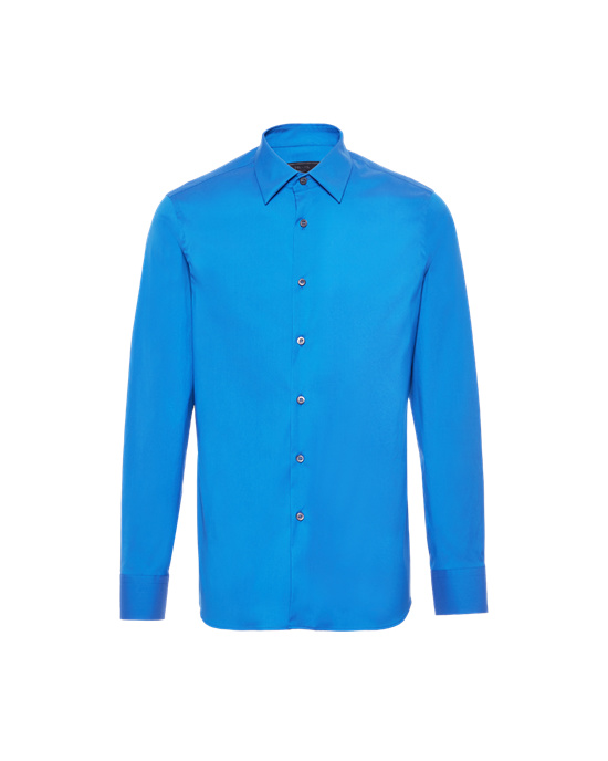 Prada Stretch Poplin Shirt Svetlo Modre | FEOQDI526