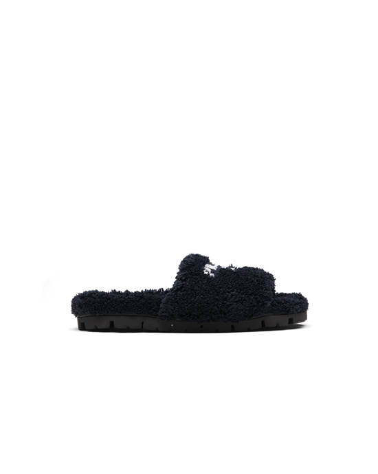 Prada Terry Cloth Slides Čierne Biele | KXJNDA957